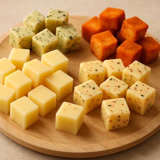 Kaasblokjes met variaties
